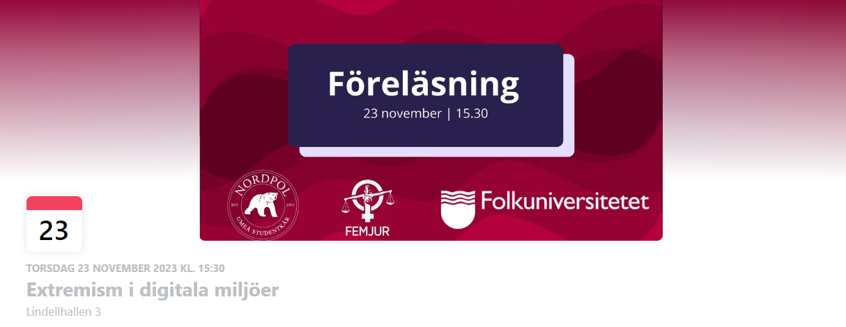 Ett facebook med Folkuniversitetets logotyp