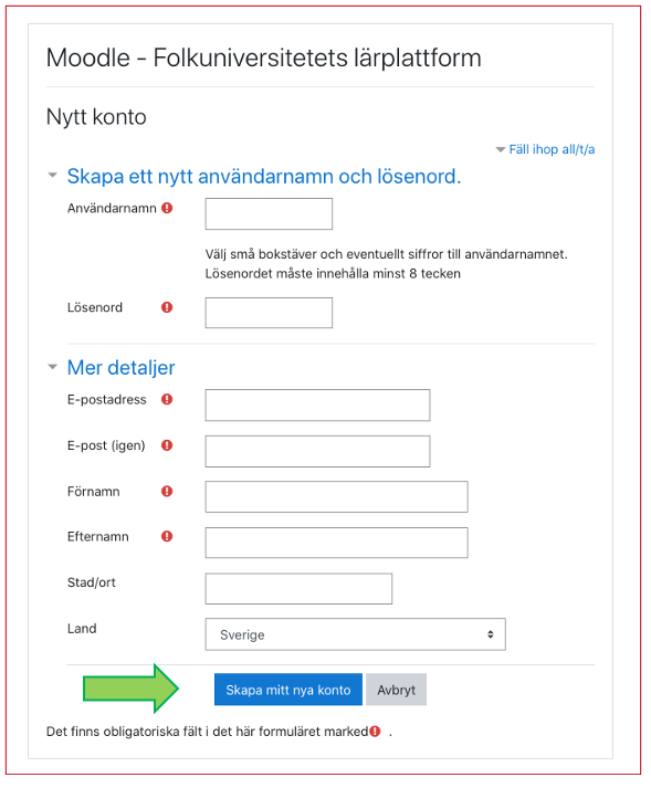 Skärmdump Logga in 3